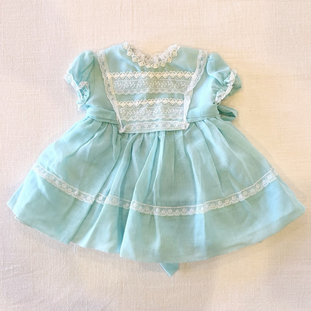 Claire Schwartz Blue Party Dress Baby Girl 12M READ